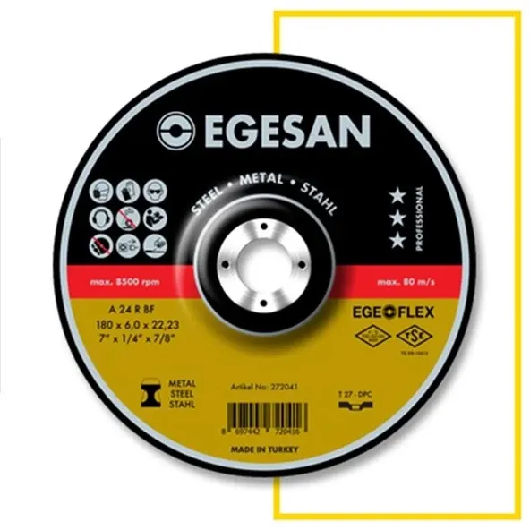 Egesan Metal Kesici Disk Spiral Flex Taşı 180 mm (180X3 Orta Boy)